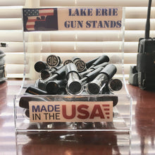 Load image into Gallery viewer, 3-Pack Pistol Display Stand Handgun Stand Clear Acrylic Rubber Tipped - Trump 2024 Domed Decal…