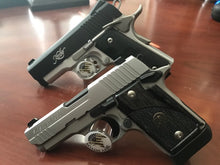 Load image into Gallery viewer, Pistol Display Stand Handgun Stand Clear Acrylic Rubber Tipped - Come Take It Domed Decal…