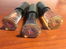 Load image into Gallery viewer, 3-Pack Pistol Display Stand Handgun Stand Clear Acrylic Rubber Tipped - Right to Bear Arms Domed Decal…