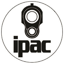Load image into Gallery viewer, Pistol Display Stand Handgun Stand Clear Acrylic Rubber Tipped - iPac Domed Decal…
